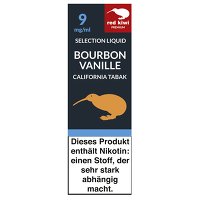 red kiwi Selection Liquid: Bourbon Vanille California Tobacco 